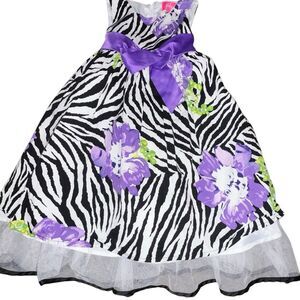 Purple and white print dress size small size 6